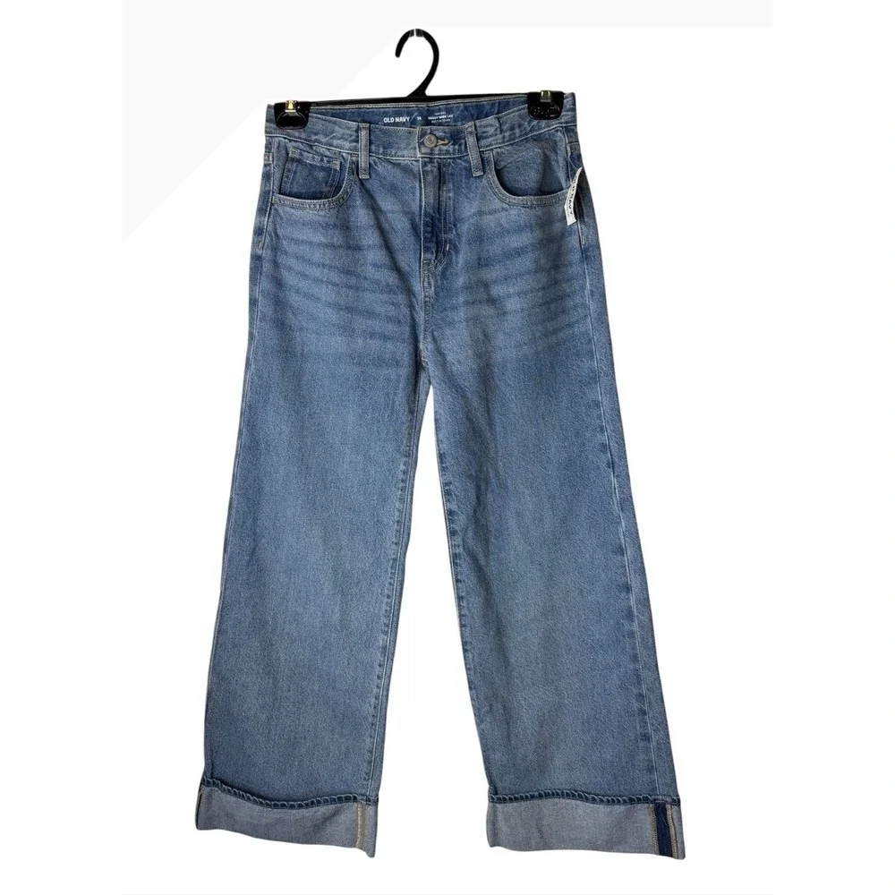 Old Navy Light Blue Wide Leg Jeans - Picture 2 of 11